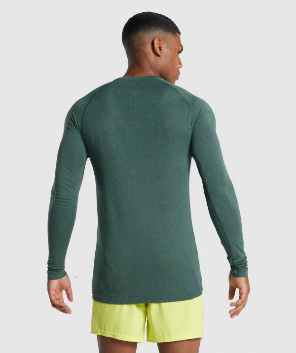 Panske Mikiny Gymshark Vital Light Seamless Long Sleeve Tmavo Zelene | EM4981602